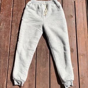 Grey sweats with soft fleece inside
